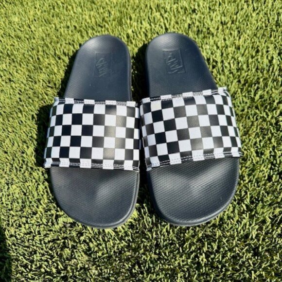 VANS La Costa Unisex Slides, Black/Checkerboard, Men's 9 - Picture 1 of 5